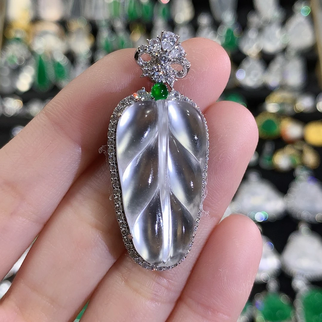 石英质玉银S925镶嵌颈饰