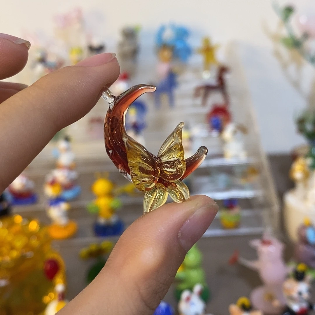 琉璃手工艺品月亮蝴蝶