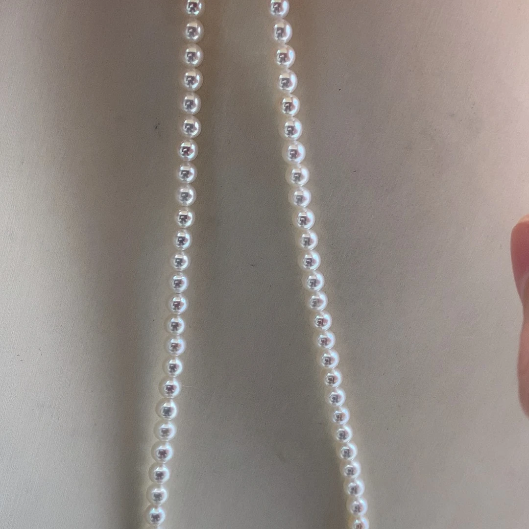 银S925镶嵌淡水珍珠颈饰4-4.5mm 极光