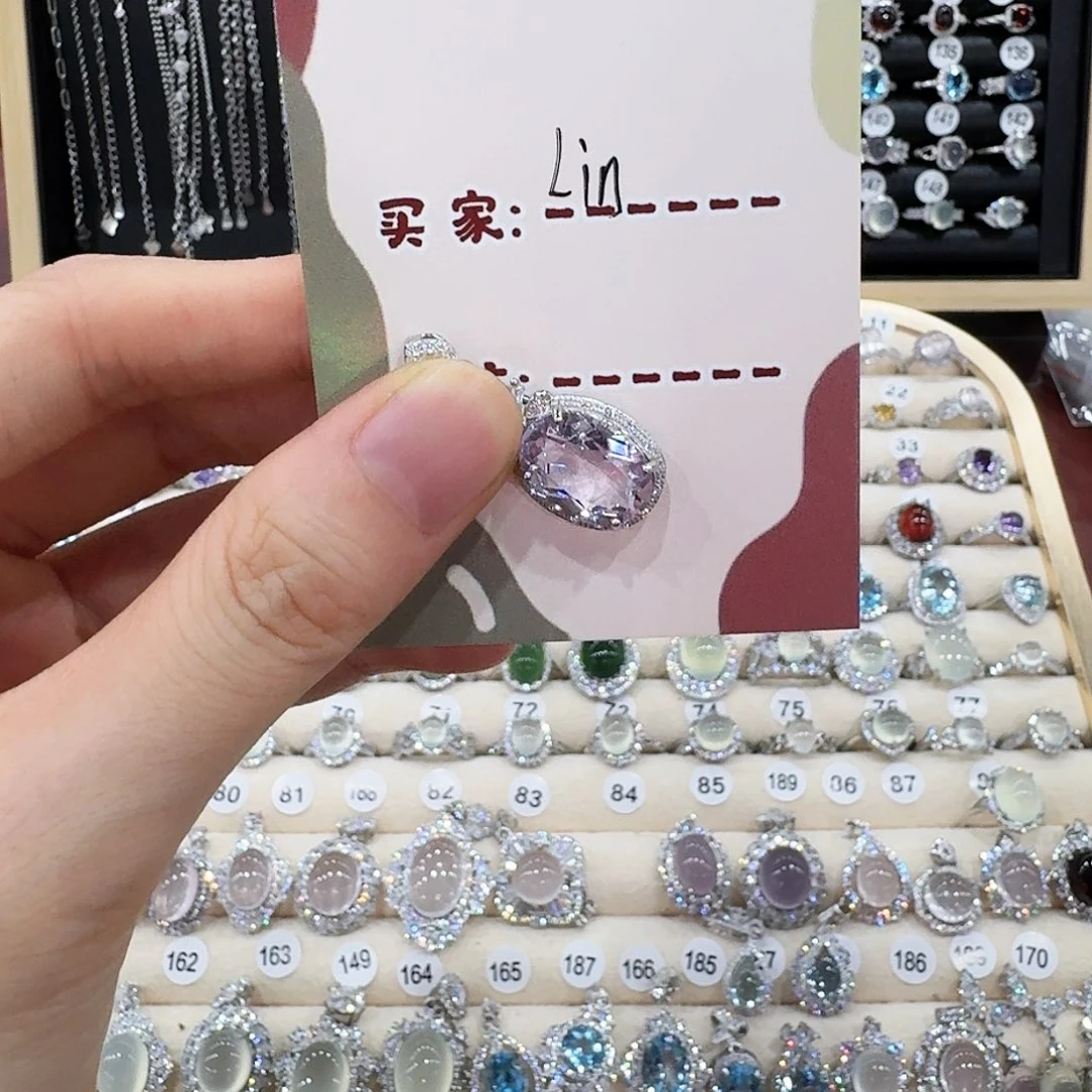 银S925镶嵌颈饰水晶吊坠