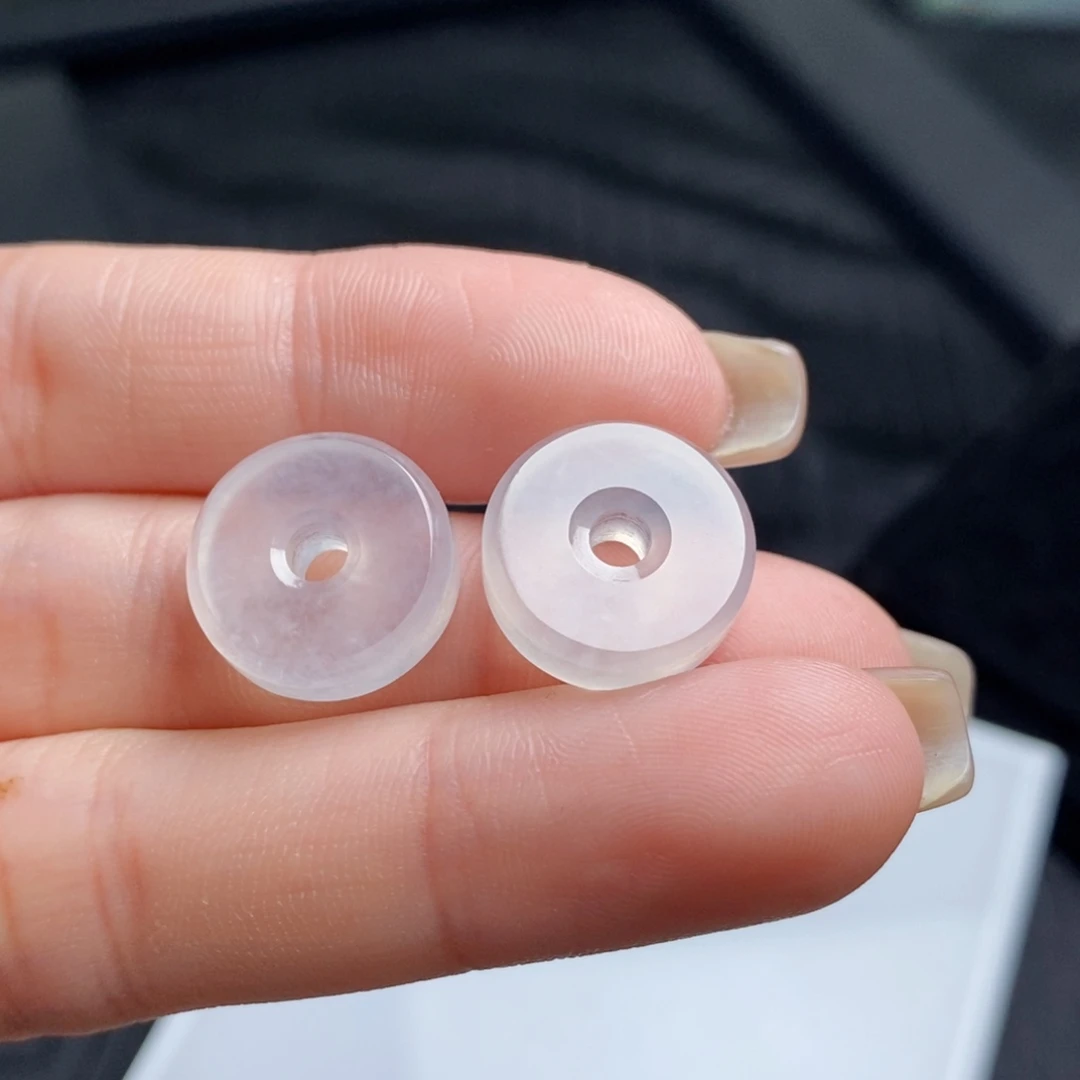 翡翠未镶嵌耳饰高冰路路通