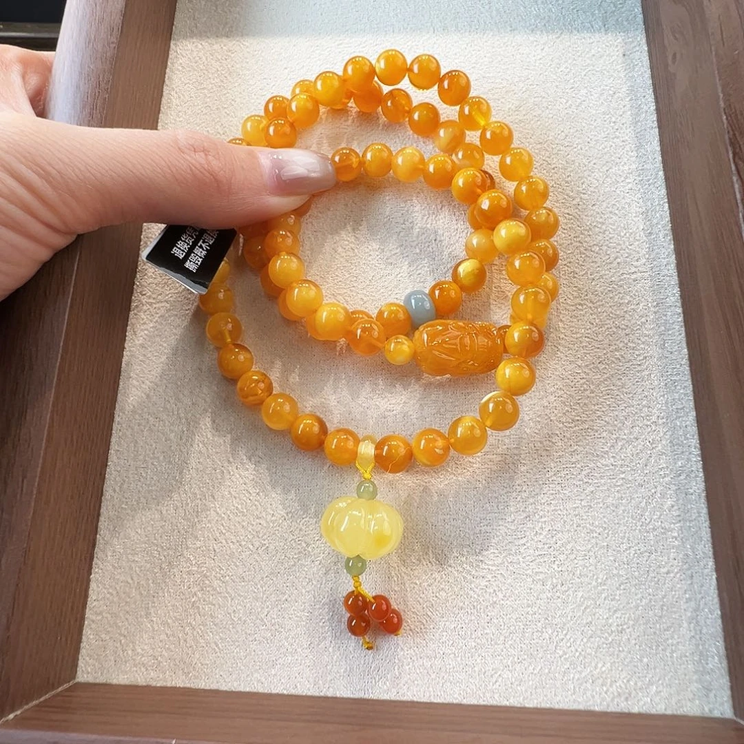 蜜蜡未镶嵌手链蜜蜡7.5mm