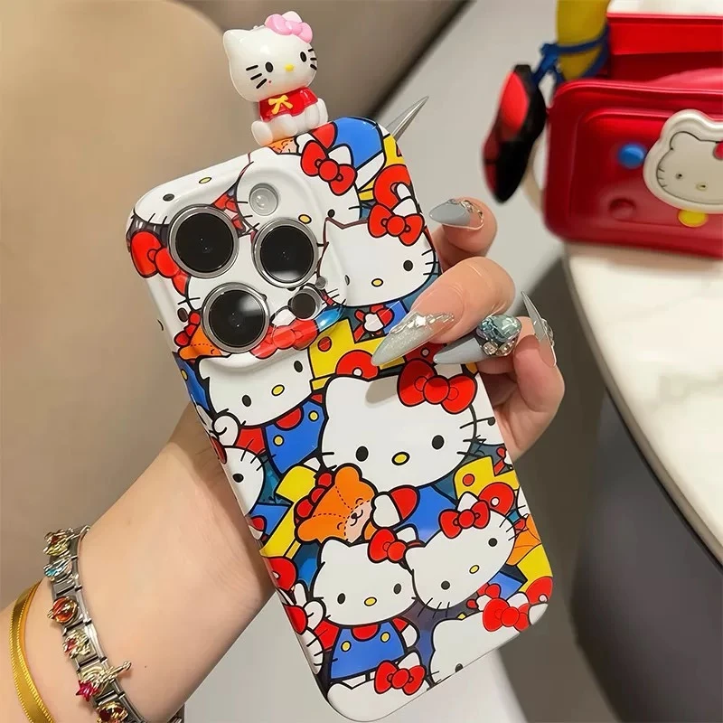 少女kitty公仔适用iphone16promax手机壳15PRO/14可爱13菲林硬壳