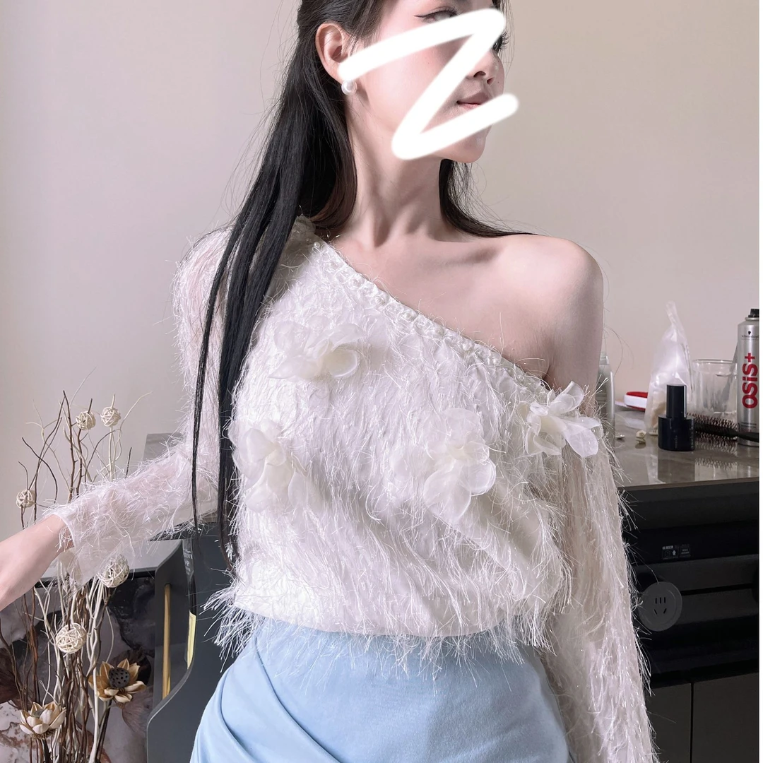 【雅乔定制】露肩白色外穿气质上衣DYTH-23123274