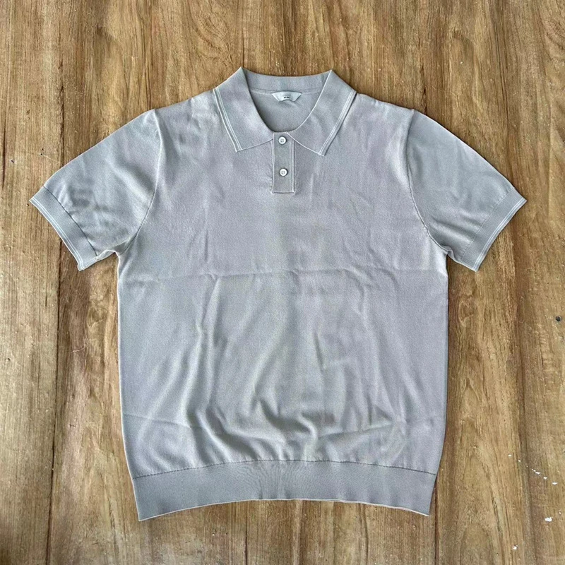 419-25高端翻领针织polo，男女款，伊力特特殊面料针织成衣