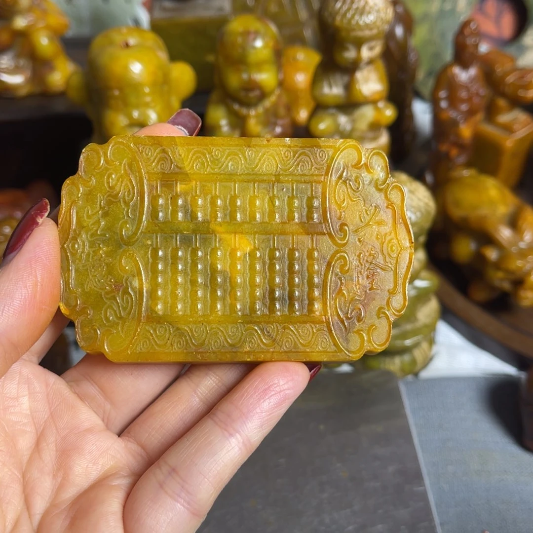 蛇纹石玉合金颈饰