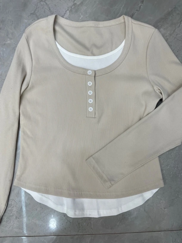 打底上衣女显瘦百搭长袖圆领