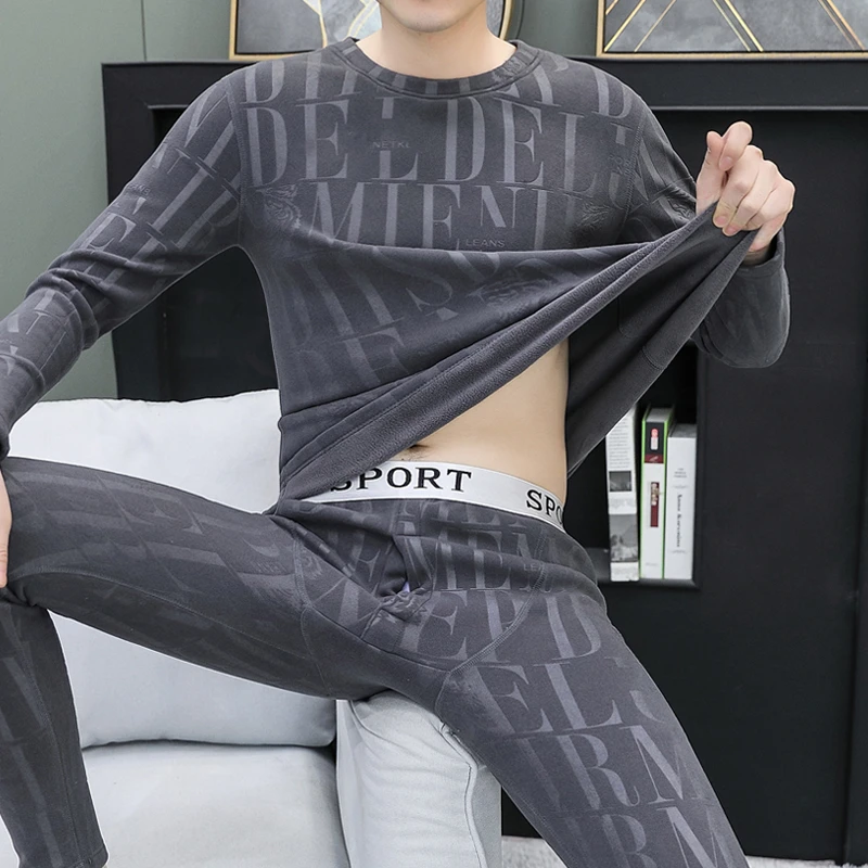 AEROMRGEN高端恒温德绒保暖内衣男士加绒加厚秋冬季秋衣秋裤套装