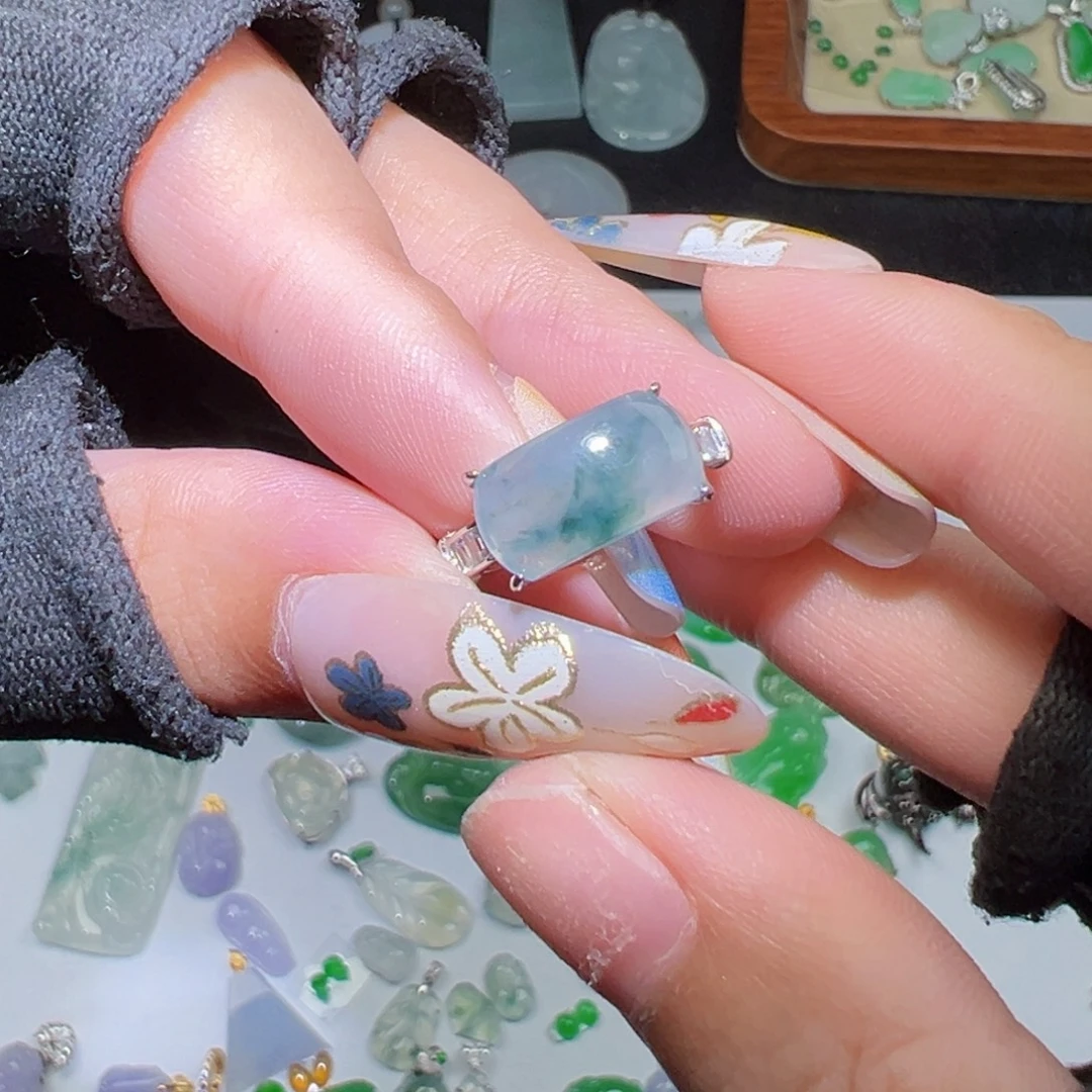 吊坠(不含链)银S925镶嵌翡翠