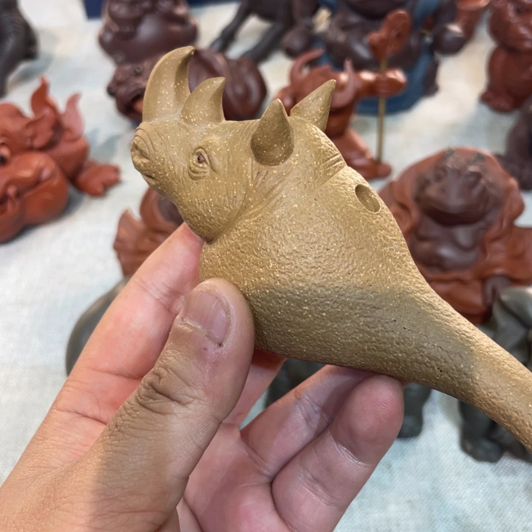 【闪购商品】紫砂茶宠投***师犀牛烟斗