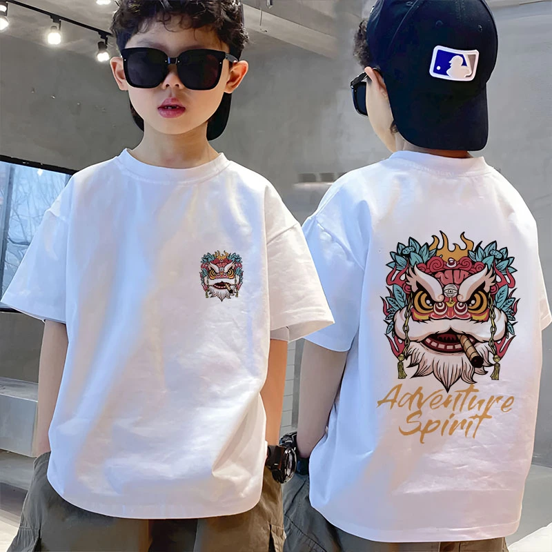 【清版不补】纯棉男童t恤短袖夏季儿童中洋气男孩上衣半袖夏装潮ins