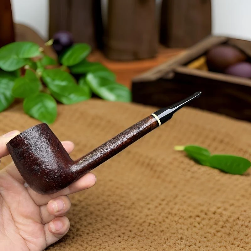 石楠木手工斗长腿扁杆加拿大人扁杆三毫米烟道颜色纹路随机