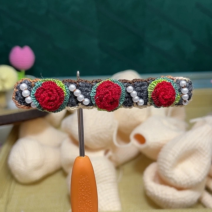 纯手工制作立体刺绣发夹