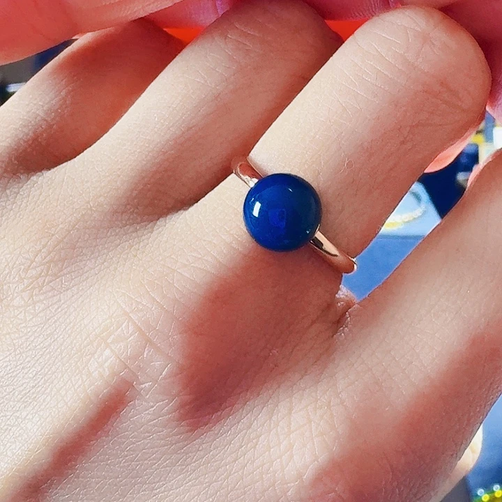 未镶嵌琥珀戒指多米尼加8mm