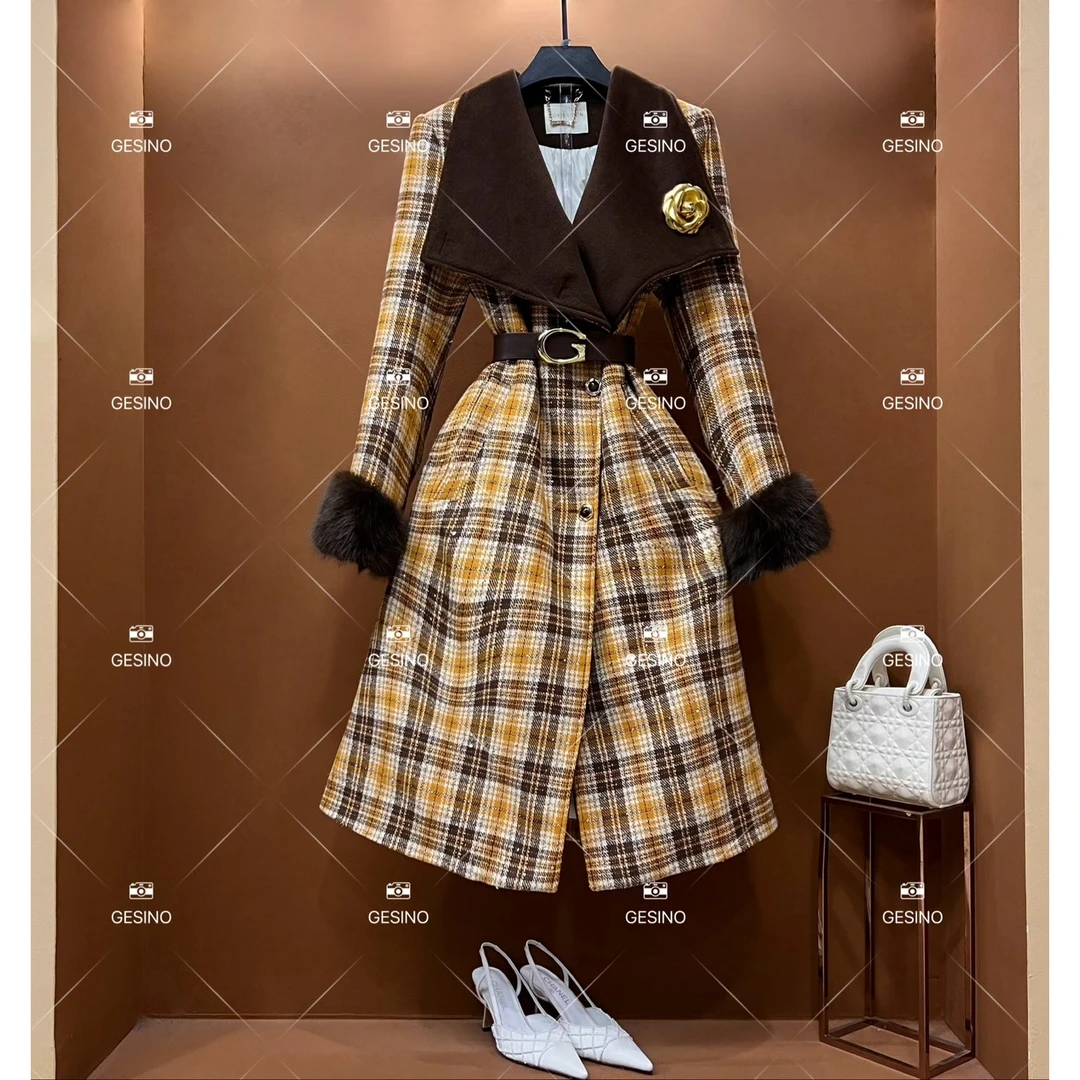 【L姐】秋冬气质小香风时尚设计师中长款外套 QD-2025650