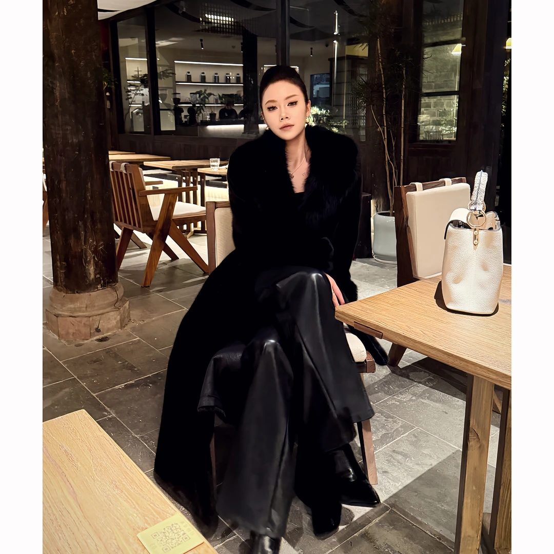 【J静专属】2024冬季新款高级感时尚气质120长款毛茸茸保暖外套