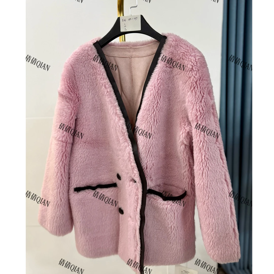 宽松版单排扣气质羊毛外套（GP014）