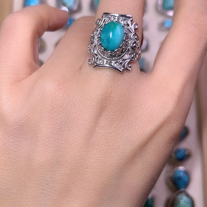 绿松石银S925镶嵌挂件