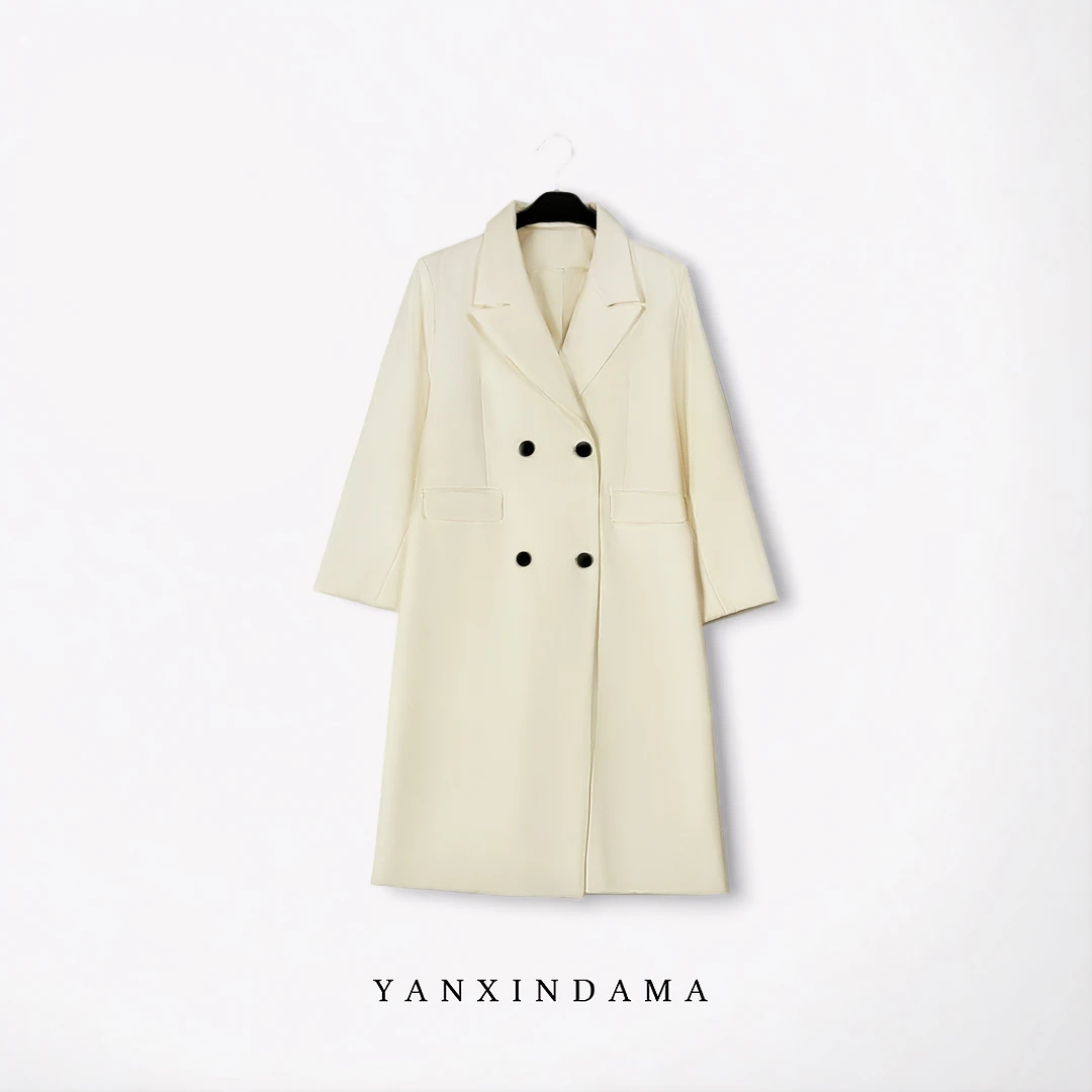 大码女装220斤胖MM春季新款时尚休闲宽松法式长款西服外套122056