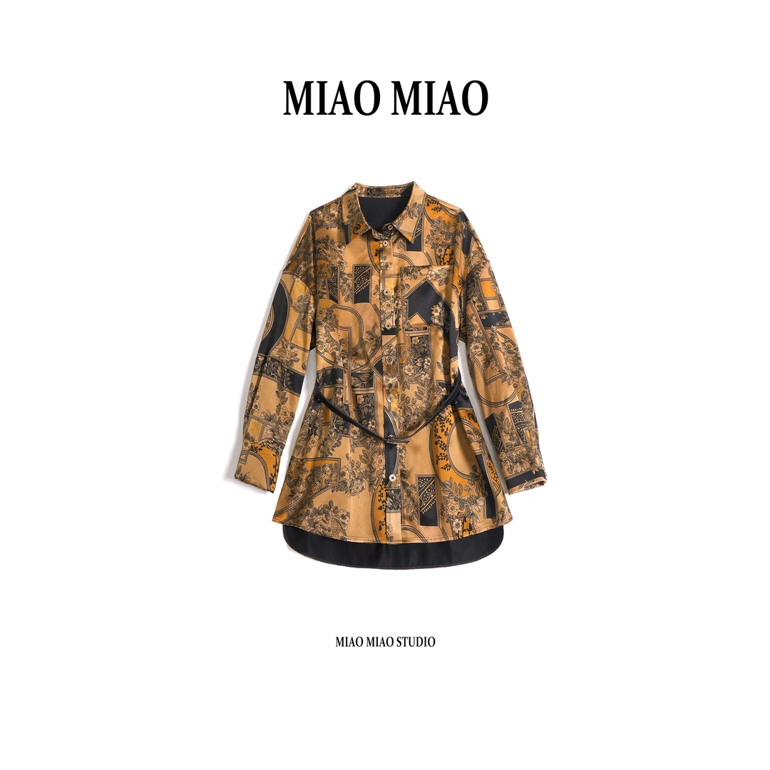 【文澜‌】淼淼家20629国风春季新款时尚百搭前喷重缎香云纱上衣