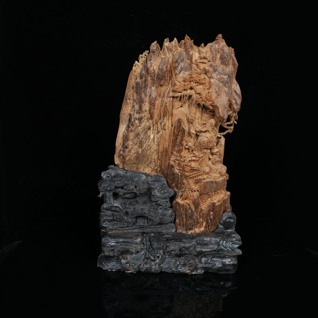 A5197 越南都蓬虫漏老料李白醉酒 26x11.5x41.5cm 含3194.2g