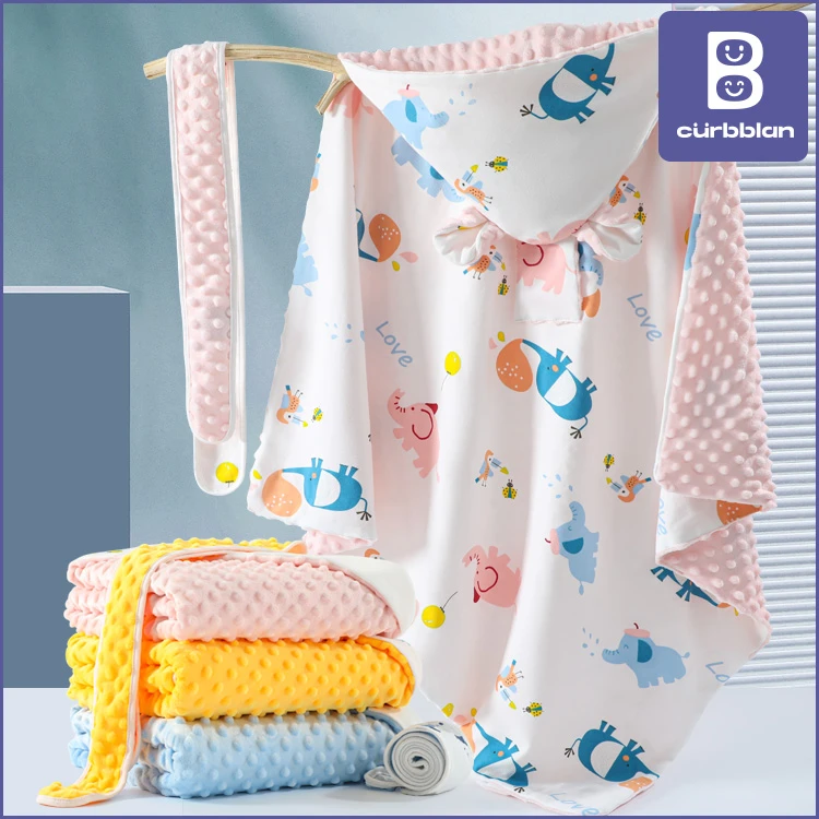 卡伴婴儿初生产房豆豆包裹夹棉包被新生儿抱被