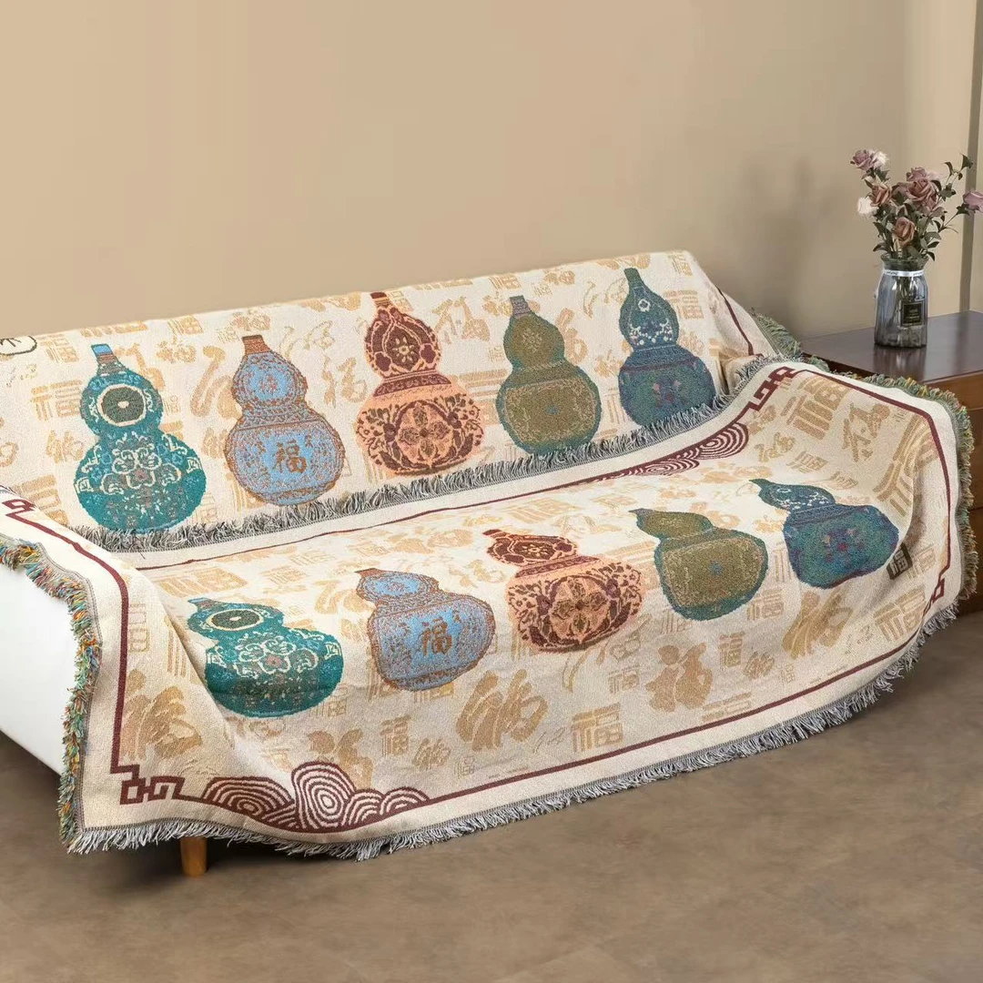 [福禄双全]90*240左右加密万能加厚新品三人座沙发巾新款高档