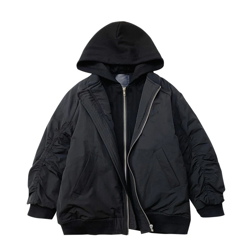 Y5855男童棉服外套加厚上衣宝宝洋气假两件夹棉夹克