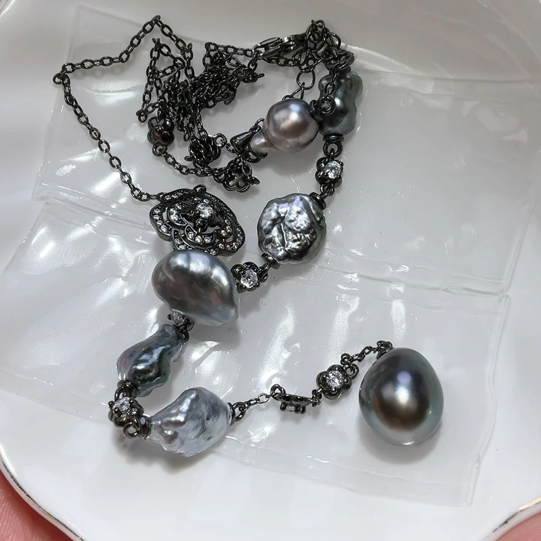 海水珍珠颈饰银S925镶嵌