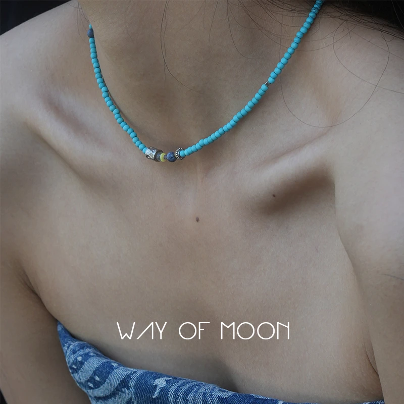 钛钢项链 【海洋】-choker百搭复古绿色温柔颈链ins