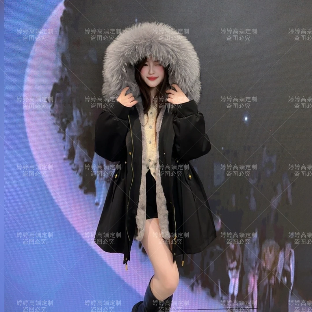 【新年战袍獭兔毛】新款可拆卸獭兔毛内胆大貉子毛领女款派克