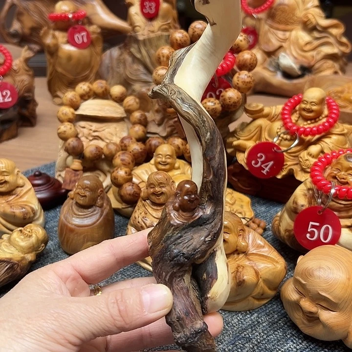 柏木太行崖柏手把摆件