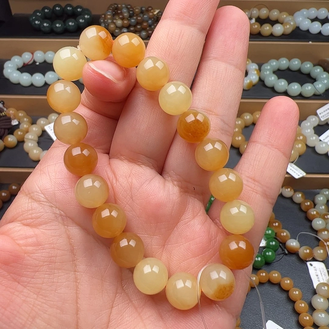 和田玉未镶嵌手链新疆若羌黄口糖