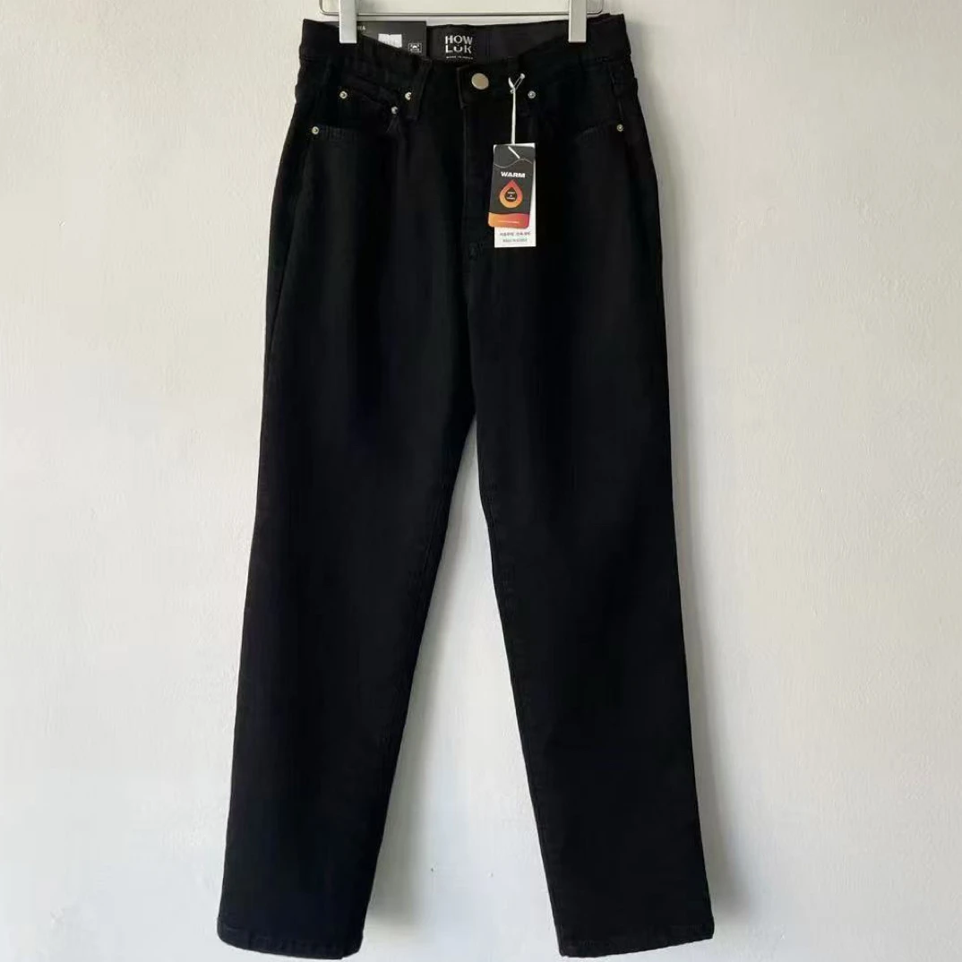 2561爱心家2025冬季直筒烟管裤自发热绒牛仔裤东大门正品代购