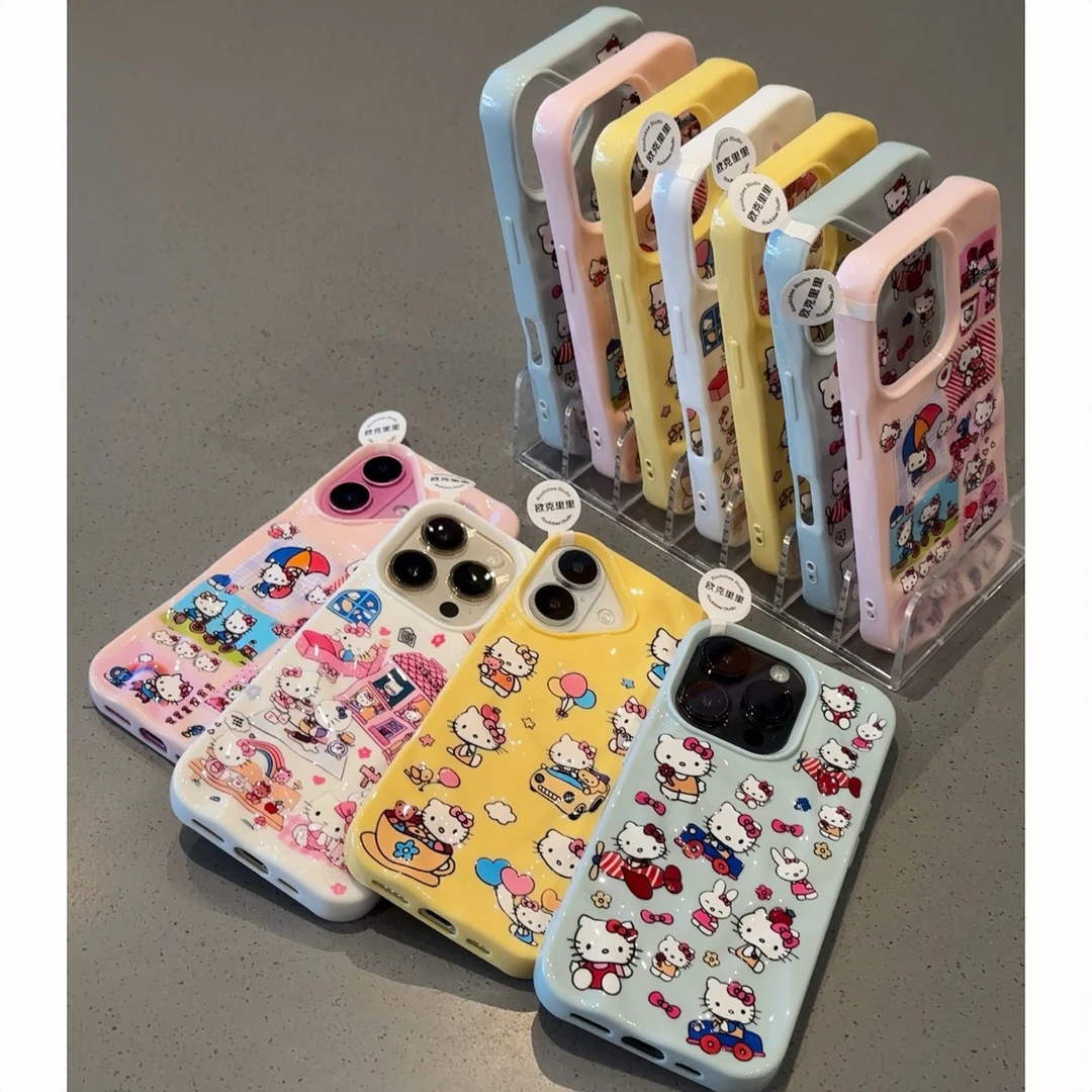 欧克里里Kitty猫日常苹果16Promax褶皱手机壳15/14陨石纹13/12/11