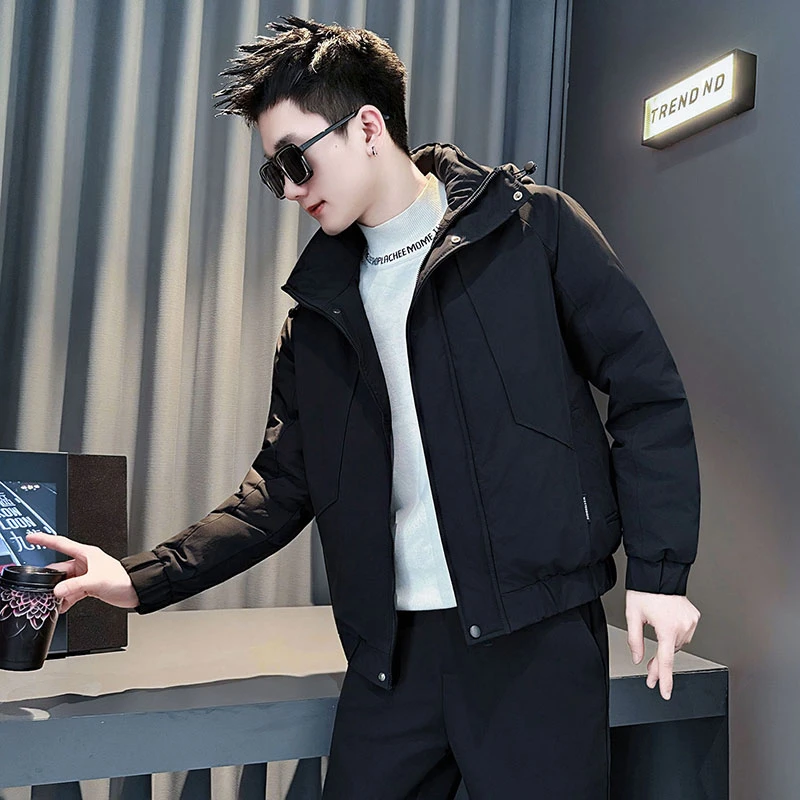 设计感连帽解构棉服夹克2025新款潮牌痞帅加厚保暖外套男冬季袄子