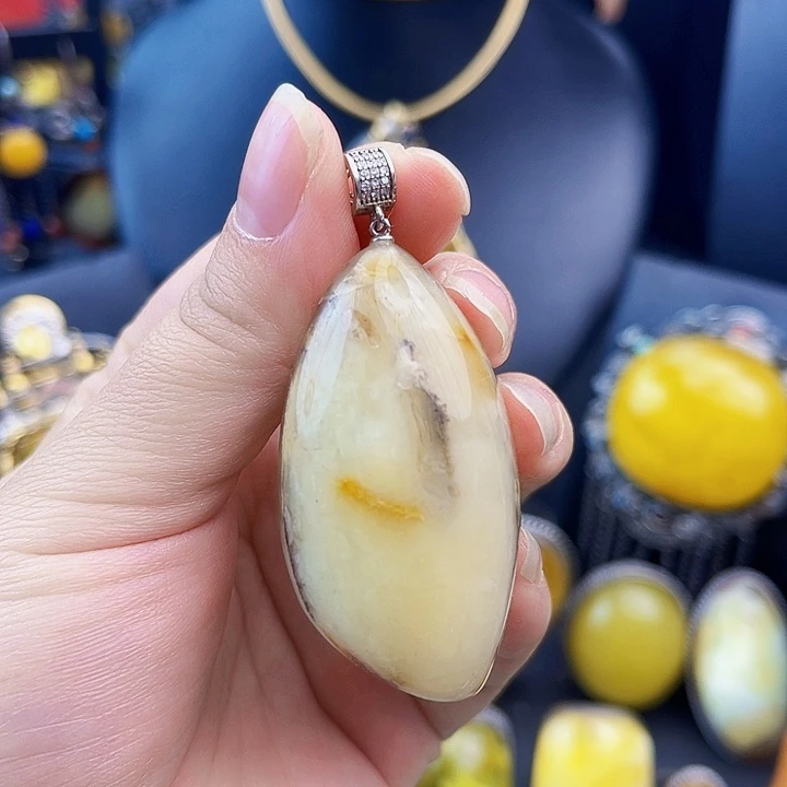 琥珀银S925镶嵌裸石