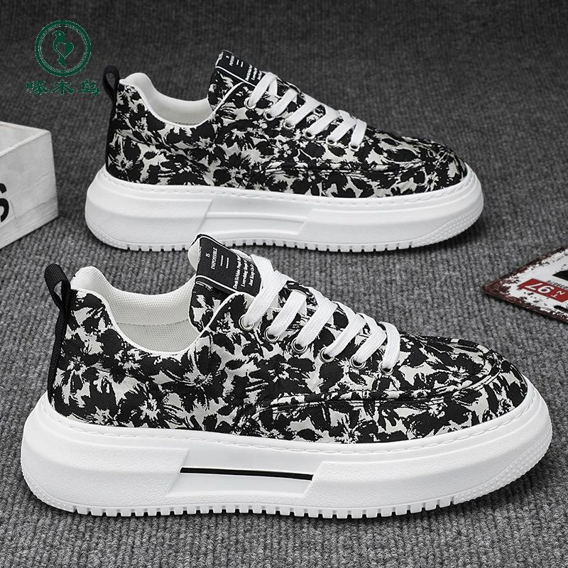 【啄木鸟】男鞋秋季一脚蹬板鞋男防滑运动男款布鞋男士男款秋季手工