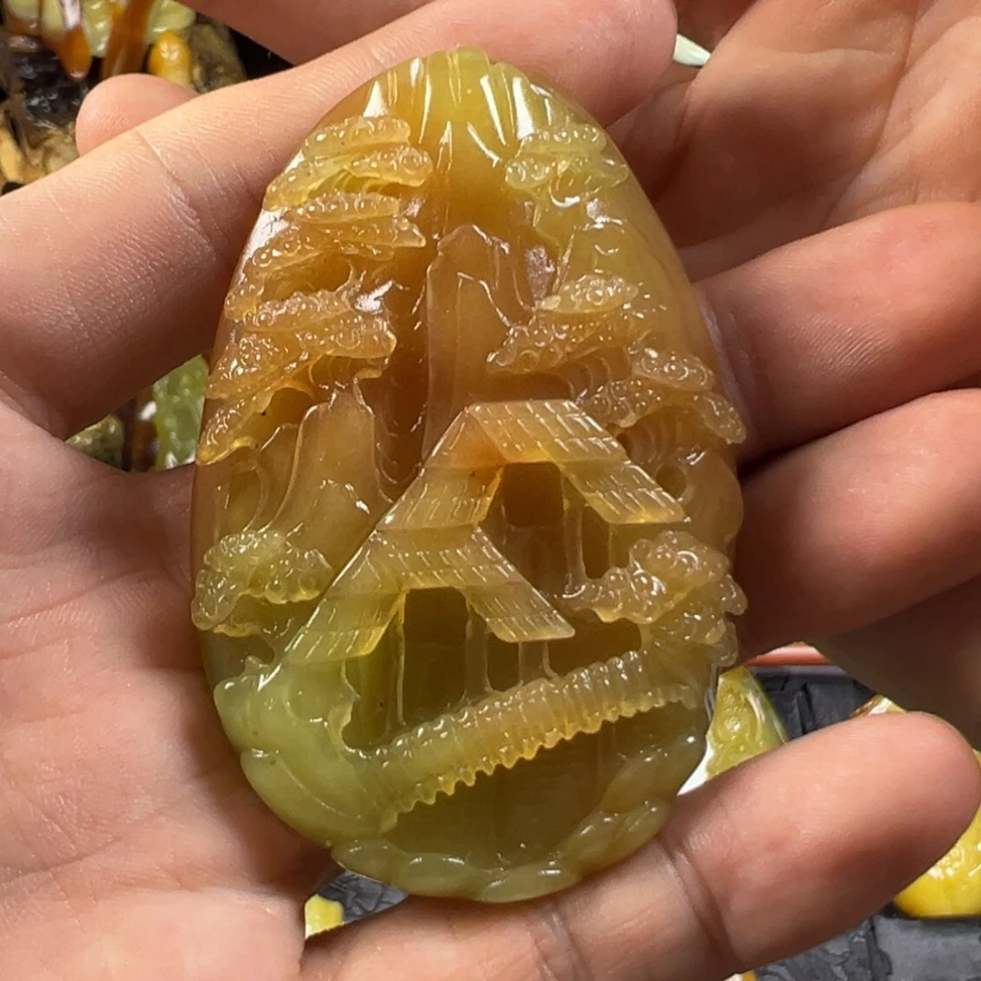 漪***漪岫玉未镶嵌手把件天然岫玉