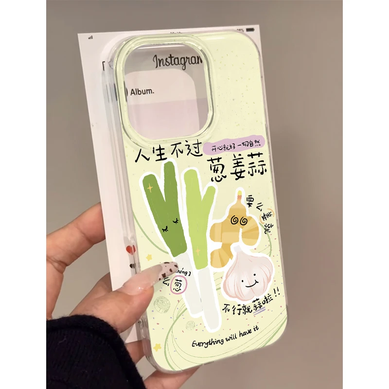Lucky趣味葱姜蒜适用iPhone1615大孔手机壳华为vivo小米15oppo套