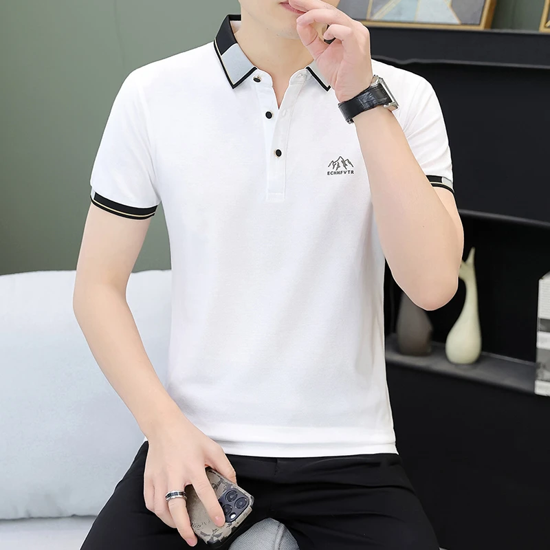 夏季高档男士polo衫潮流韩版翻领短袖t恤男休闲百搭薄款半袖上衣