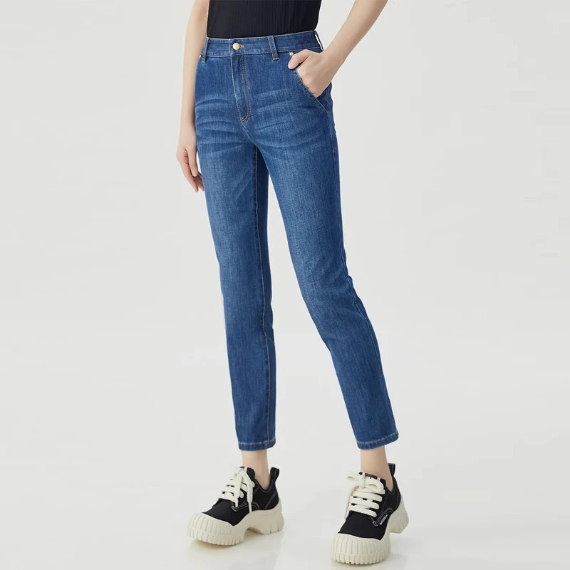{专柜}商场同款2025夏季新款百搭显瘦高腰直筒九分牛仔裤1100515