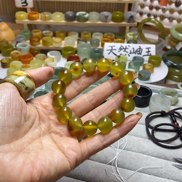 M***烨岫玉未镶嵌戒圈岫玉精品指环