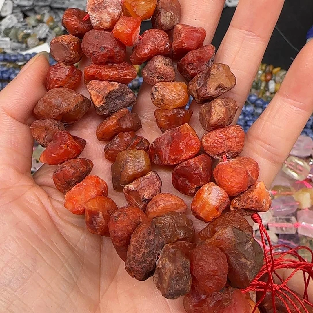 玛瑙/玉髓合金珠宝半成品南红原石10-12mm一条