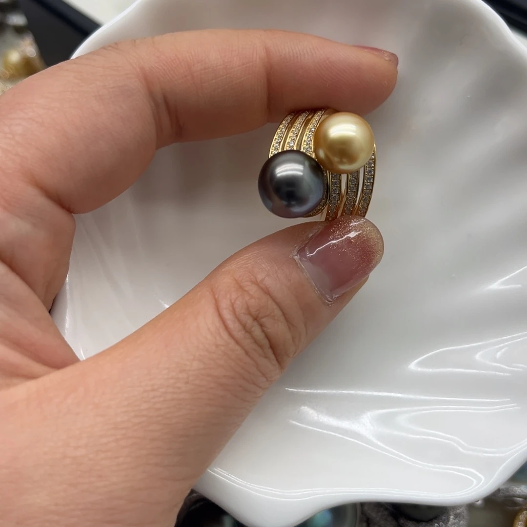 海水珍珠银S925镶嵌戒指
