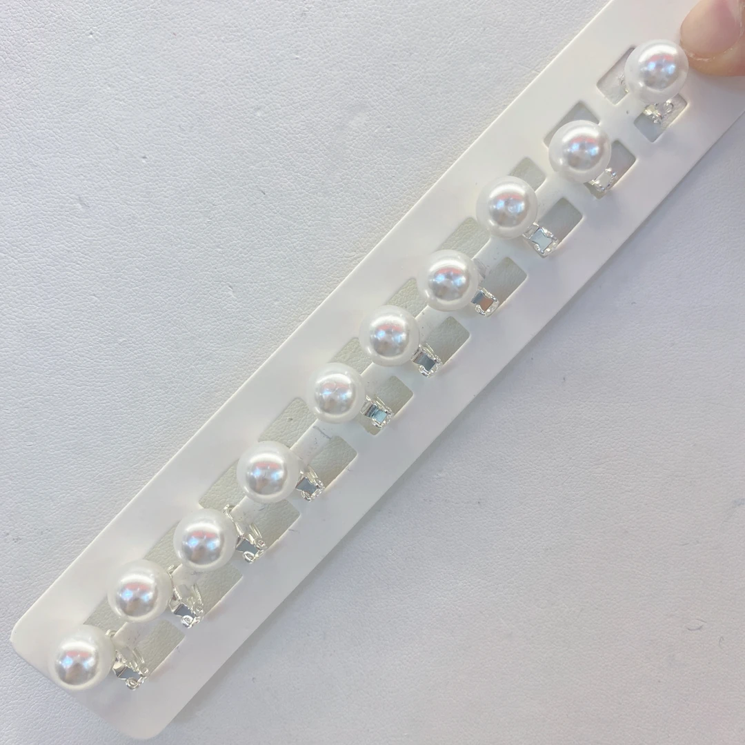 【HM-18563】发10个白珠豆豆夹扣成人大童可爱女童儿童配饰发绳发饰