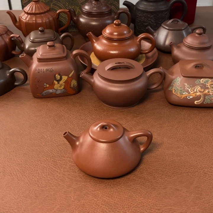 紫砂茶壶子冶红皮龙半手壶