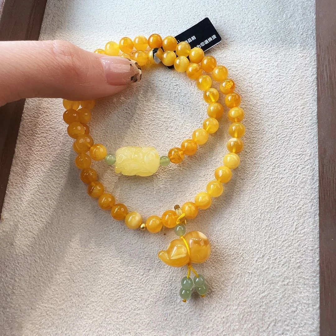 蜜蜡未镶嵌手链蜜蜡6.3mm