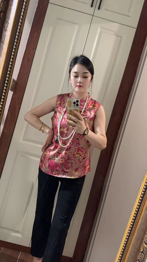 【鱼跃龙门】夏季新款新中式原创重工提花无袖背心