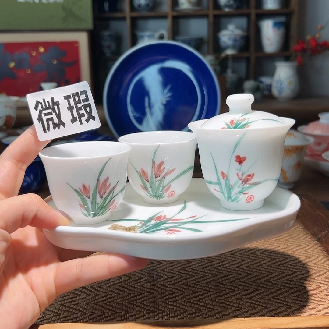 【闪购商品】微瑕 手绘 盖碗